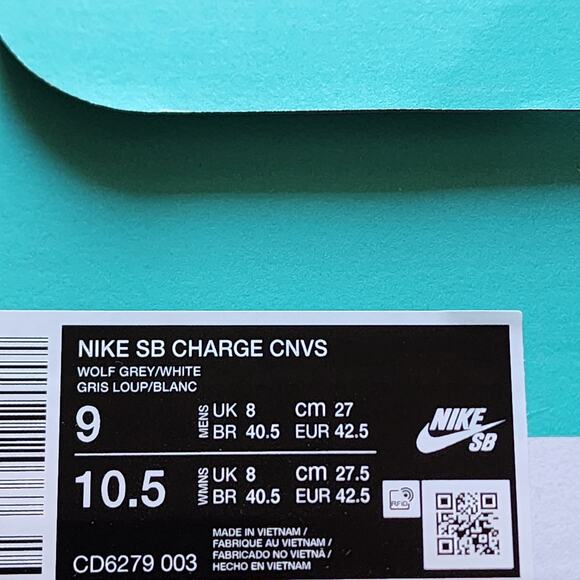 Nike Charge Solarsoft SB Wolf Grey White Brand New Sz 9 - Picture 10 of 10